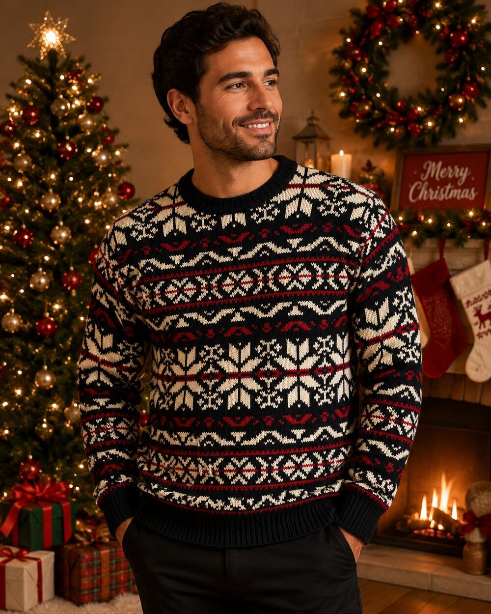 Embassy Row Vintage 100% Cotton Grandpacore Chunky Knit Sweater Size Large